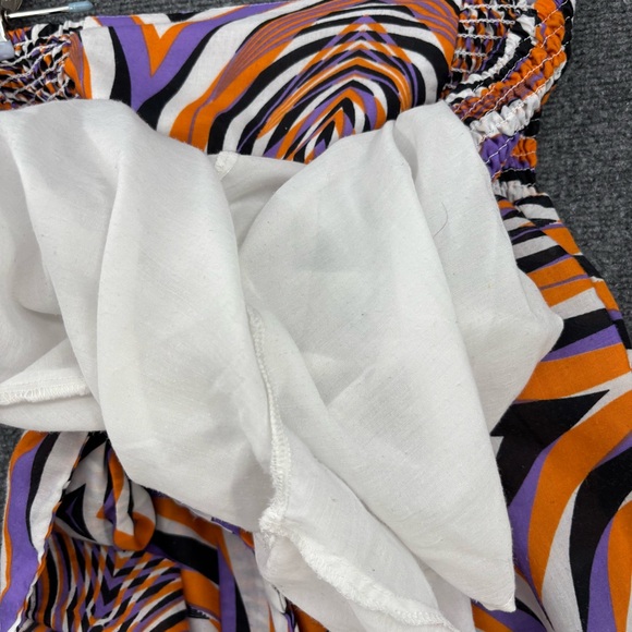 Truth 70’s Orange & Purple Ruffle Flare Colorful Funky Pants Hippie Womens M - Picture 8 of 16